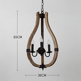 Tre lyse vintage maleri funktion Mini stil træ bambus lysekrone lampe dekorere Pendant lampe