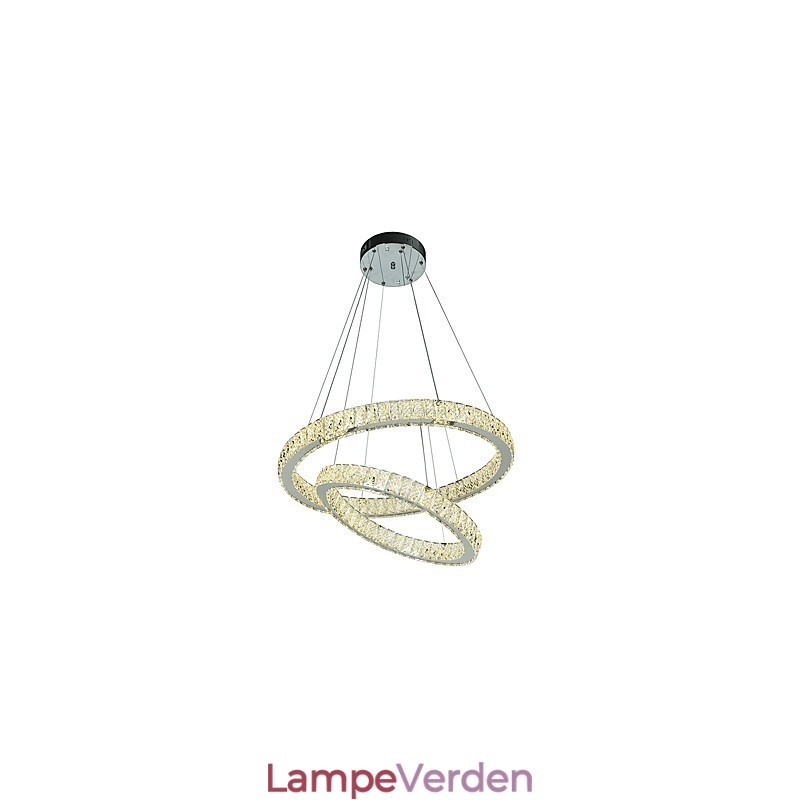 Indendørs krystallysekrone Moderne pendantlampe Loftslys Dæmpbar belysningslampe med fjernbetjening