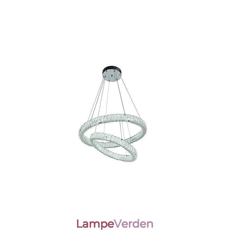 Indendørs krystallysekrone Moderne pendantlampe Loftslys Dæmpbar belysningslampe med fjernbetjening