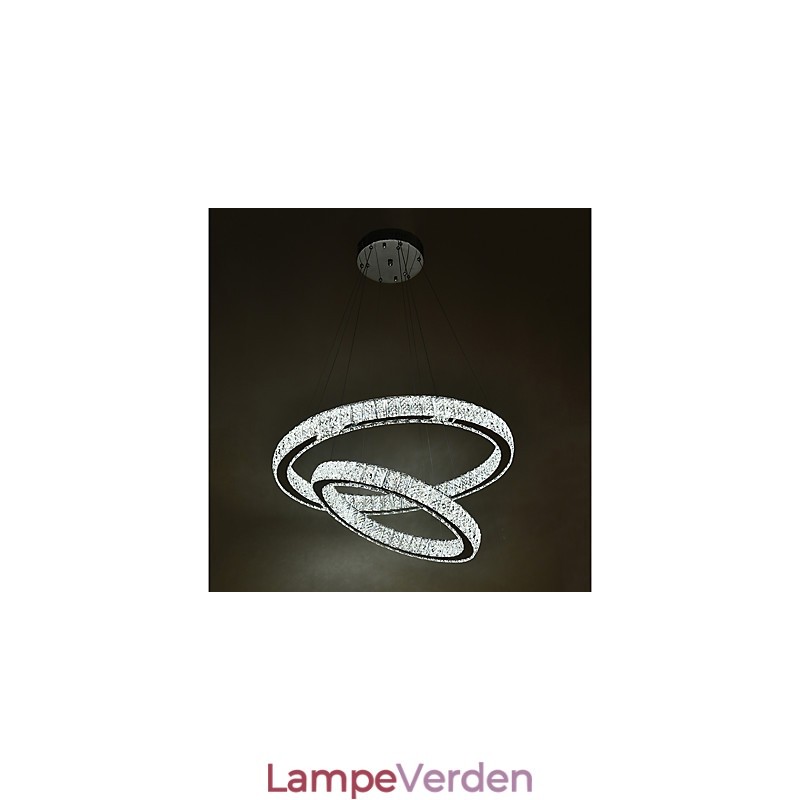 Indendørs krystallysekrone Moderne pendantlampe Loftslys Dæmpbar belysningslampe med fjernbetjening