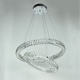 Indendørs krystallysekrone Moderne pendantlampe Loftslys Dæmpbar belysningslampe med fjernbetjening
