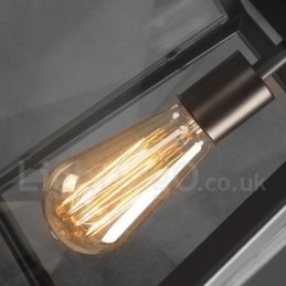 Vintage metal pendel med glasskærm