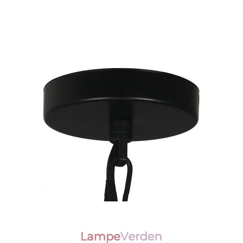 Vintage metal pendel med glasskærm