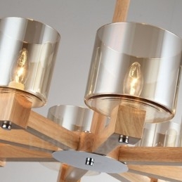 8 Lysetræ Moderne Moderne lysekrone i nordisk stil med glasskærm