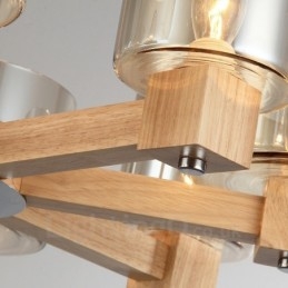 8 Lysetræ Moderne Moderne lysekrone i nordisk stil med glasskærm