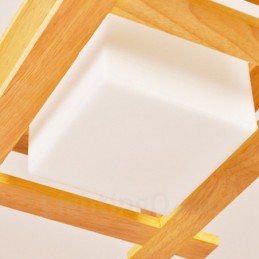 1 Lys træ Moderne Pendel i moderne nordisk stil med glasskærm
