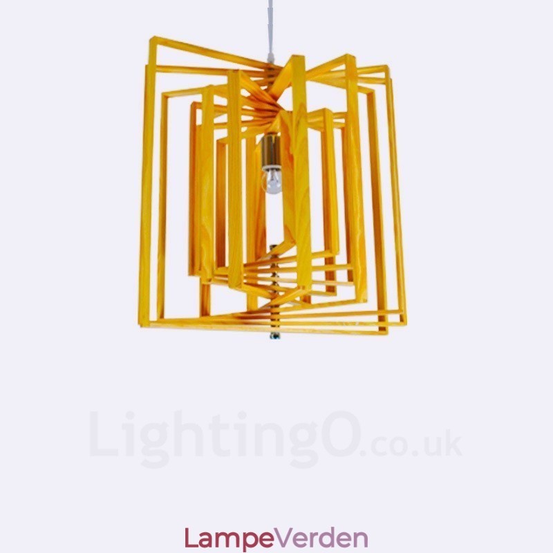 1 Lys træ Moderne Pendel i moderne nordisk stil med træskærm