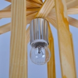 1 Lys træ Moderne Pendel i moderne nordisk stil med træskærm