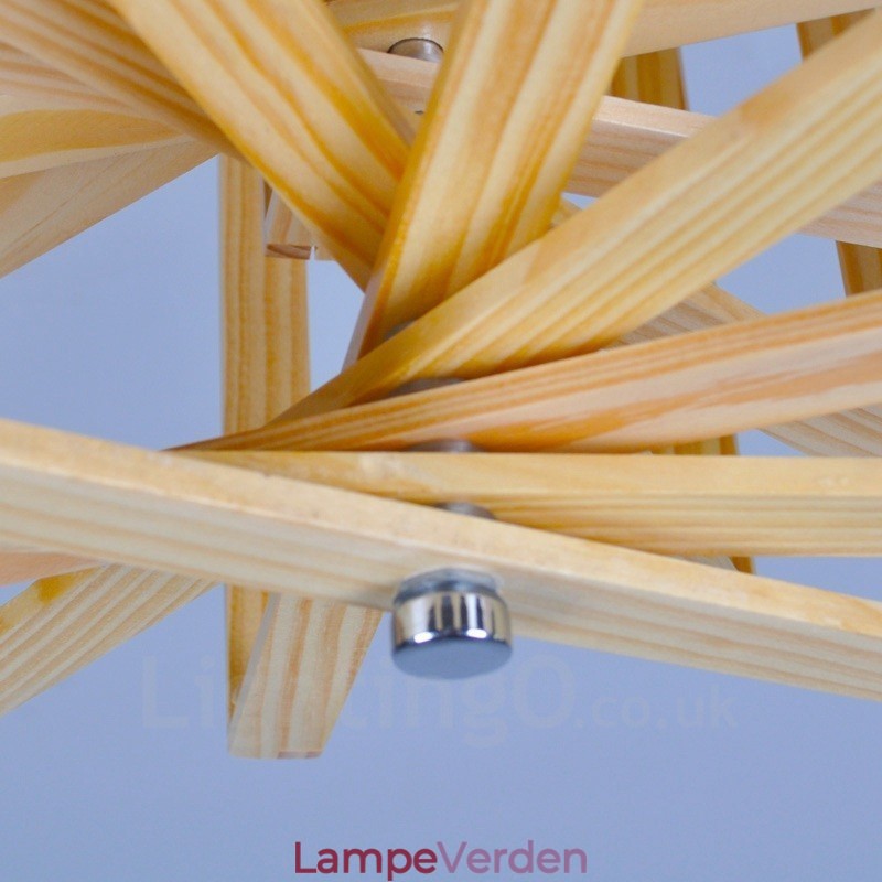 1 Lys træ Moderne Pendel i moderne nordisk stil med træskærm