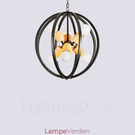 6 Light Iron Retro Vintage Pendel med jernskærm