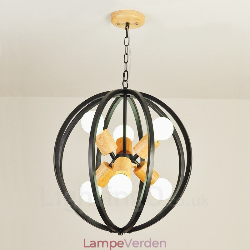 6 Light Iron Retro Vintage Pendel med jernskærm