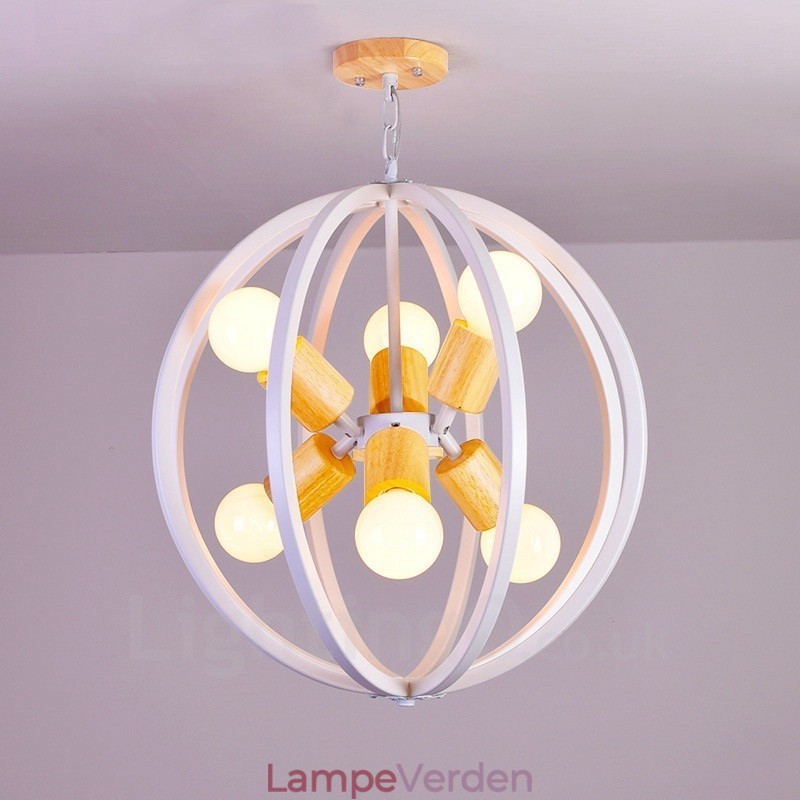 6 Light Iron Retro Vintage Pendel med jernskærm