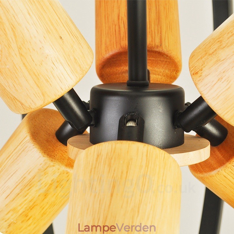 6 Light Iron Retro Vintage Pendel med jernskærm