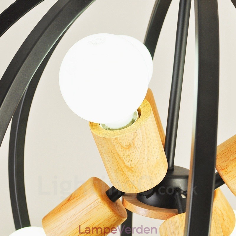 6 Light Iron Retro Vintage Pendel med jernskærm