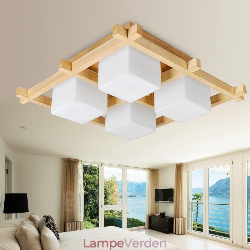 4 Lys Moderne Moderne, nordisk stil Flush Mount Loftslamper med glasskærm