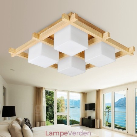 4 Lys Moderne Moderne, nordisk stil Flush Mount Loftslamper med glasskærm 4 Lys Moderne Moderne, nordisk stil Flush Mount Loftslamper med glasskærm