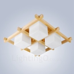 4 Lys Moderne Moderne, nordisk stil Flush Mount Loftslamper med glasskærm