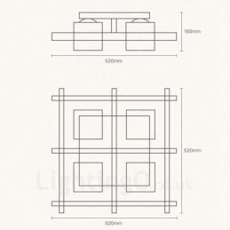 4 Lys Moderne Moderne, nordisk stil Flush Mount Loftslamper med glasskærm