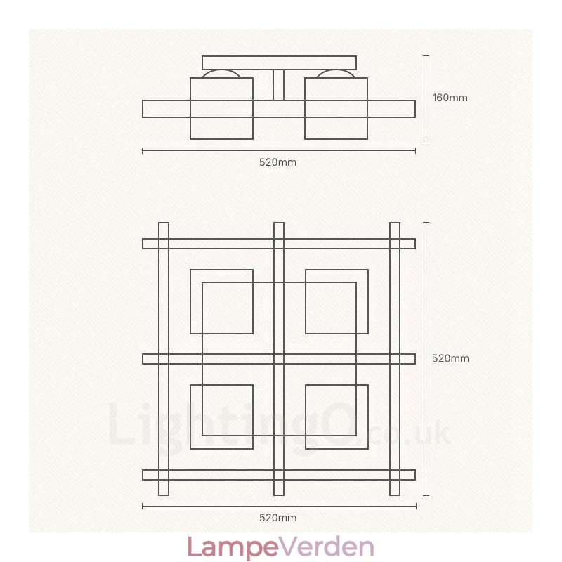 4 Lys Moderne Moderne, nordisk stil Flush Mount Loftslamper med glasskærm