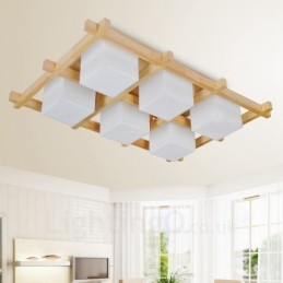 6 Lys Moderne Moderne Nordisk stil Flush Mount Loftslamper med glasskærm