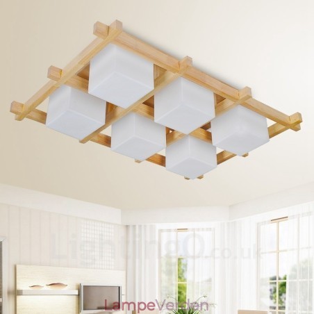 6 Lys Moderne Moderne Nordisk stil Flush Mount Loftslamper med glasskærm 6 Lys Moderne Moderne Nordisk stil Flush Mount Loftslamper med glasskærm