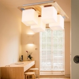 4 lyse moderne moderne loftslamper med glasskærm
