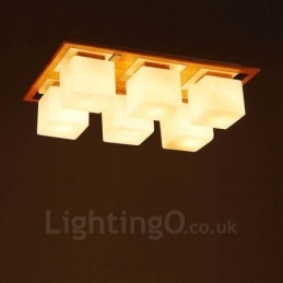6 lyse moderne moderne loftslamper med glasskærm