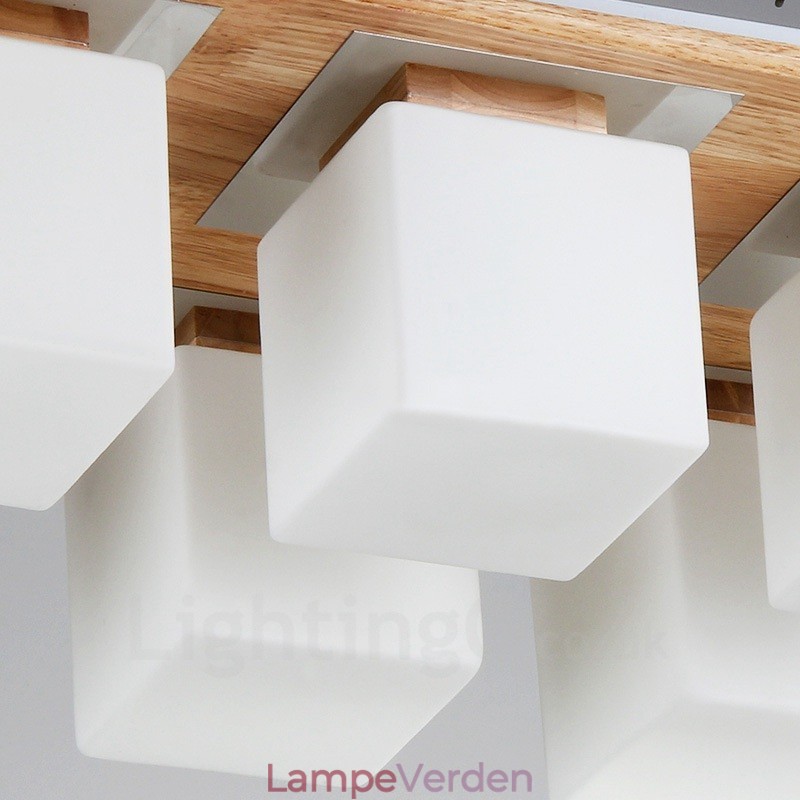 6 lyse moderne moderne loftslamper med glasskærm