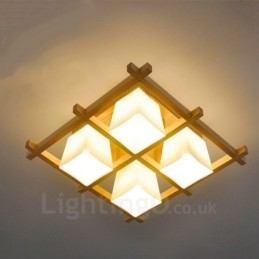 4 lyse moderne moderne loftslamper med glasskærm