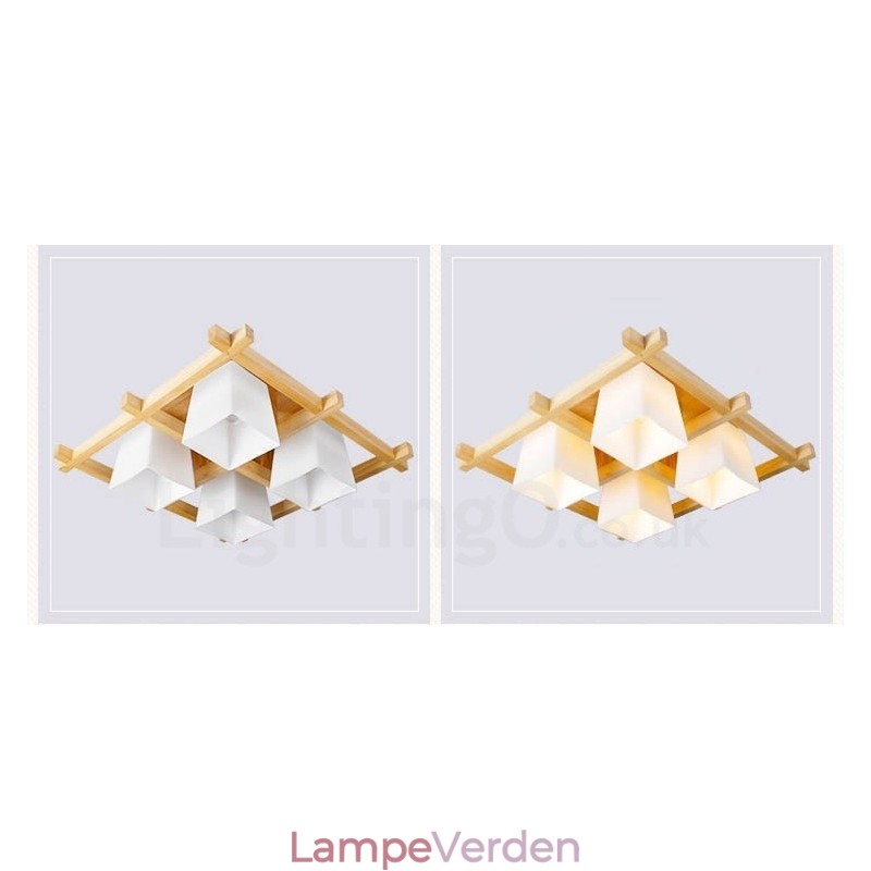 4 lyse moderne moderne loftslamper med glasskærm