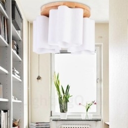 3 lyse moderne moderne loftslamper med glasskærm