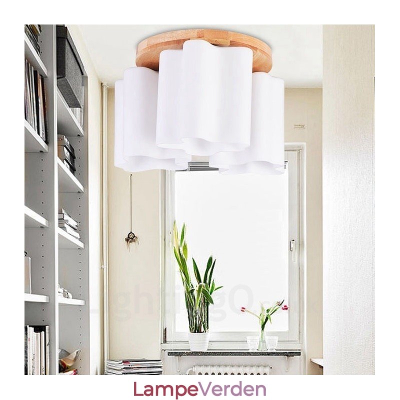 3 lyse moderne moderne loftslamper med glasskærm