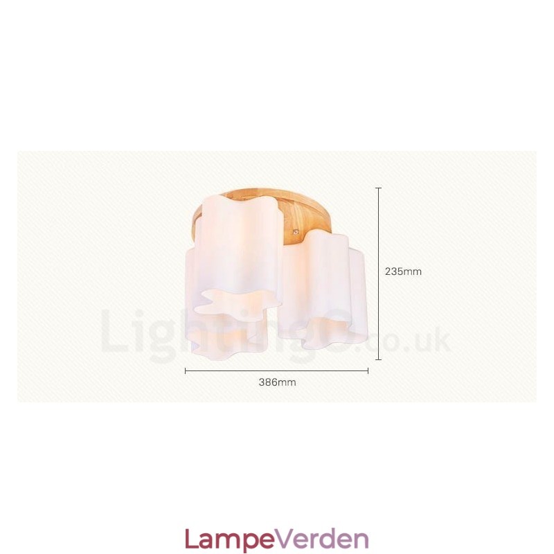 3 lyse moderne moderne loftslamper med glasskærm