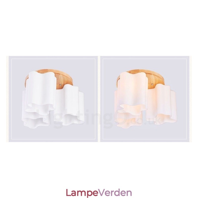3 lyse moderne moderne loftslamper med glasskærm