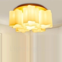 6 lyse moderne moderne loftslamper med glasskærm