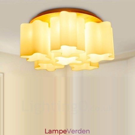 6 lyse moderne moderne loftslamper med glasskærm 6 lyse moderne moderne loftslamper med glasskærm