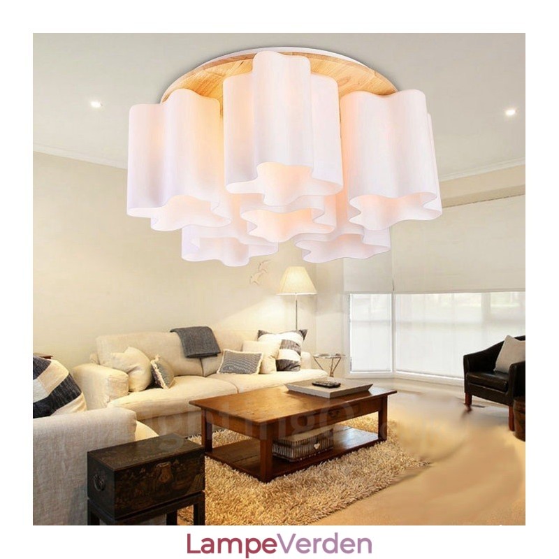 6 lyse moderne moderne loftslamper med glasskærm