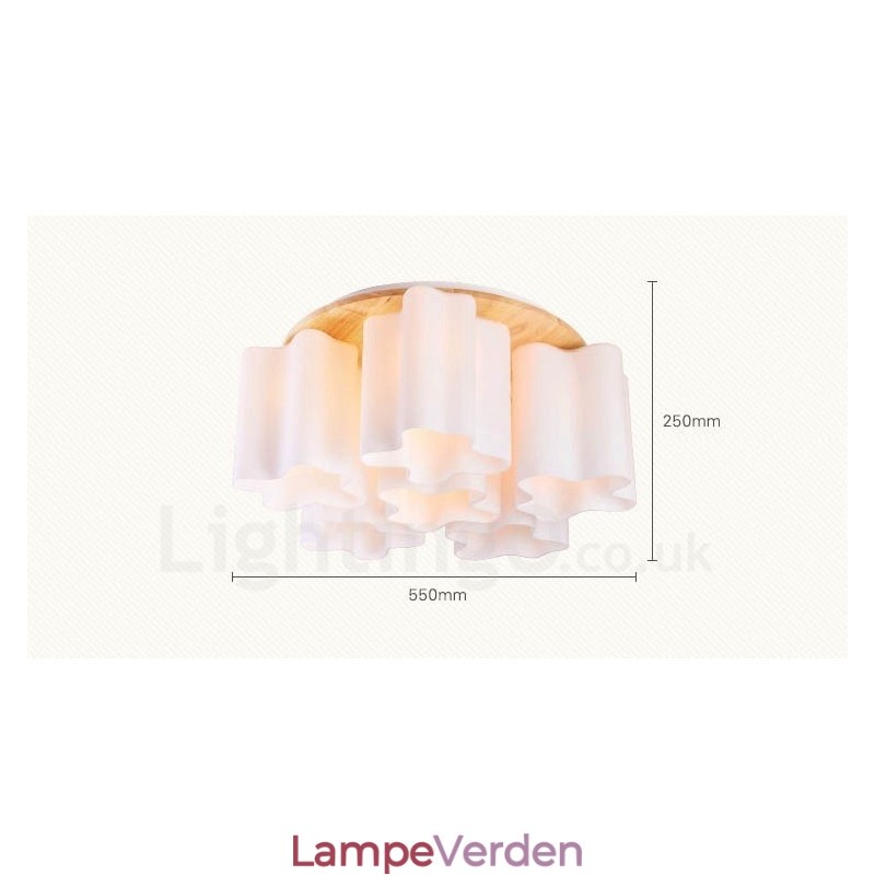 6 lyse moderne moderne loftslamper med glasskærm