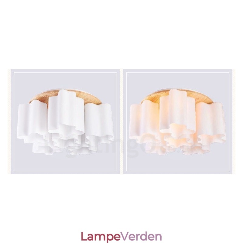 6 lyse moderne moderne loftslamper med glasskærm