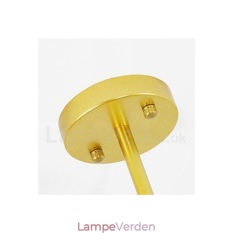 9 lyse moderne moderne nordiske loftslamper Kobberbelægning lysekrone med guld og hvid kugleglasskærm