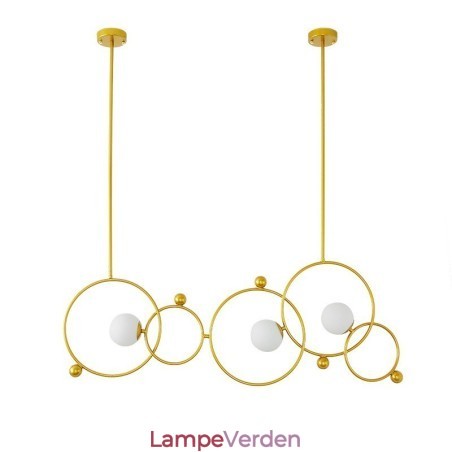 3 lyse moderne moderne loftslamper Kobberbelægning lysekrone med hvid kugleglasskærm 3 lyse moderne moderne loftslamper Kobberbelægning lysekrone med hvid kugleglasskærm