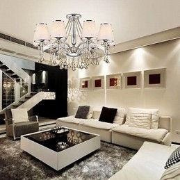 Moderne moderne krystal krom metal lysekrone
