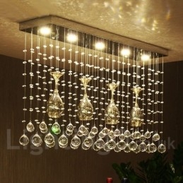 5 lys moderne krystal loft pendel lys indendørs lysekrone belysning lamper armatur