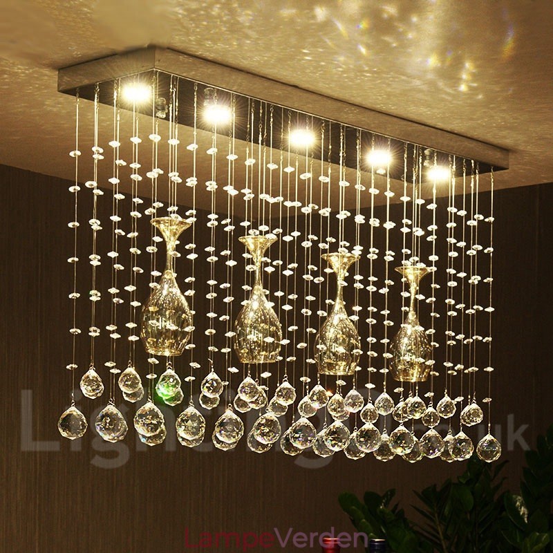 5 lys moderne krystal loft pendel lys indendørs lysekrone belysning lamper armatur