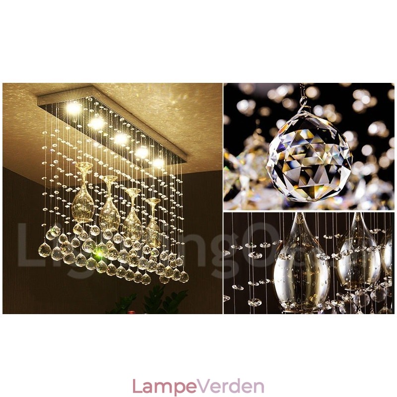 5 lys moderne krystal loft pendel lys indendørs lysekrone belysning lamper armatur