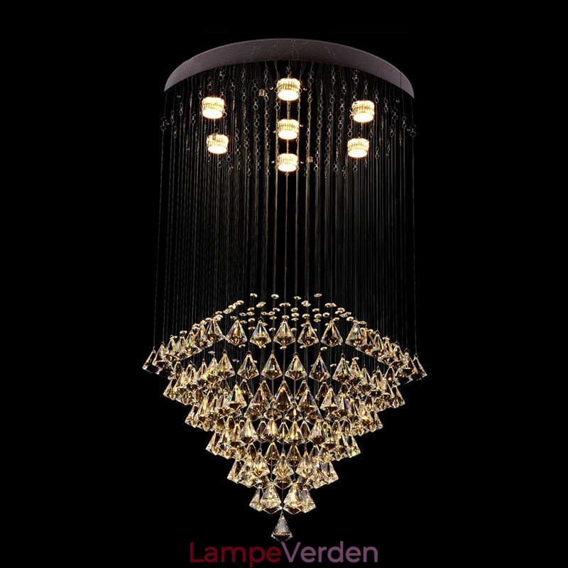 7 lys moderne krystal loft pendel lys indendørs lysekrone belysning lamper armaturer