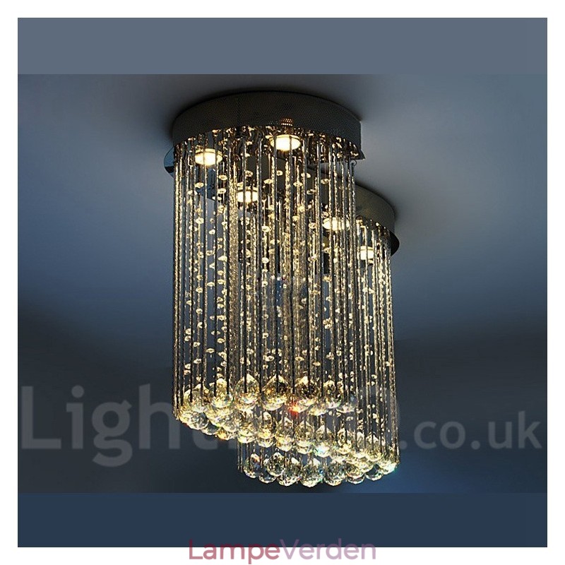 6 lys moderne krystal loft pendel lys indendørs lysekrone belysning lamper armaturer