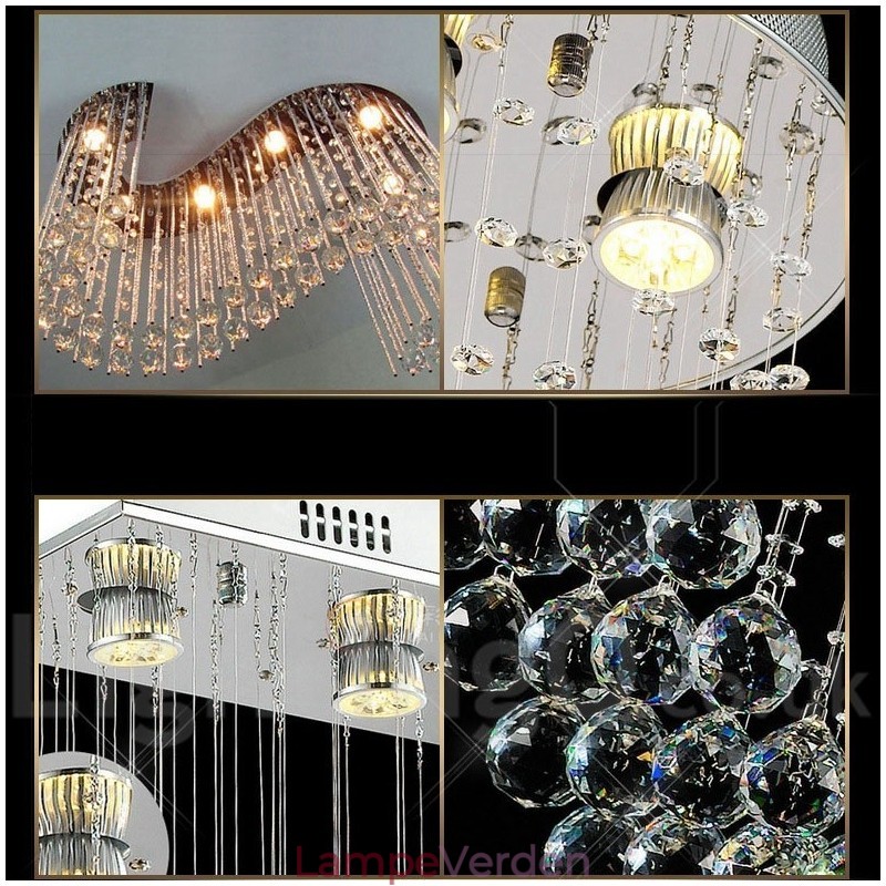 6 lys moderne krystal loft pendel lys indendørs lysekrone belysning lamper armaturer