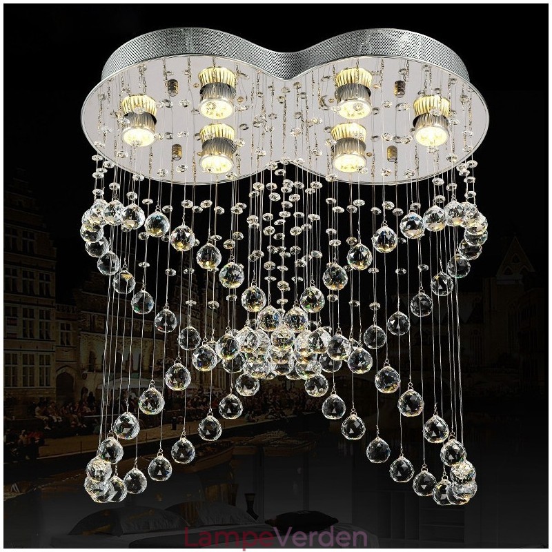 6 lys moderne krystal loft pendel lys indendørs lysekrone belysning lamper armaturer
