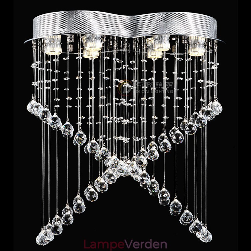 6 lys moderne krystal loft pendel lys indendørs lysekrone belysning lamper armaturer